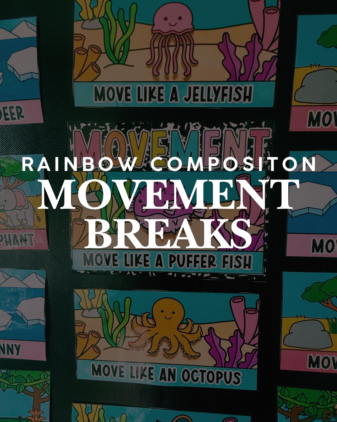 Rainbow Composition Movement Breaks printable preview