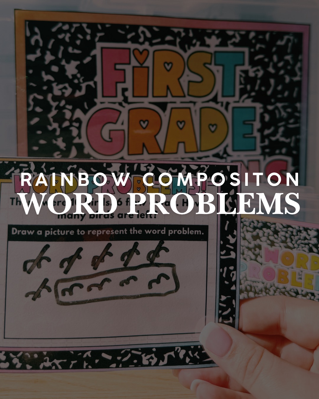Rainbow Composition Word Problems printable preview