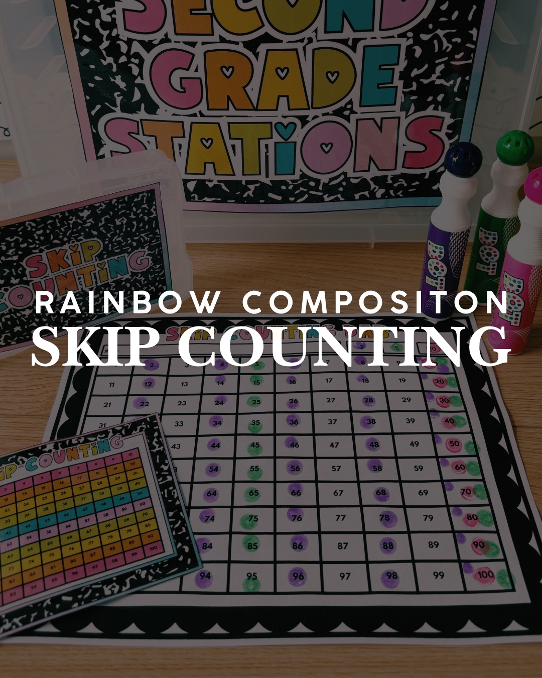 Rainbow Composition Skip Counting printable preview